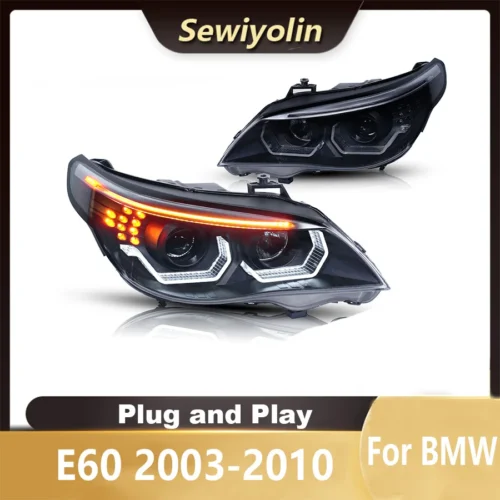 For BMW 5 Series E60 2003-2010 Car Auto PartsHeadlight Assembly LED Lights Lamp DRL Signal Plug And Play